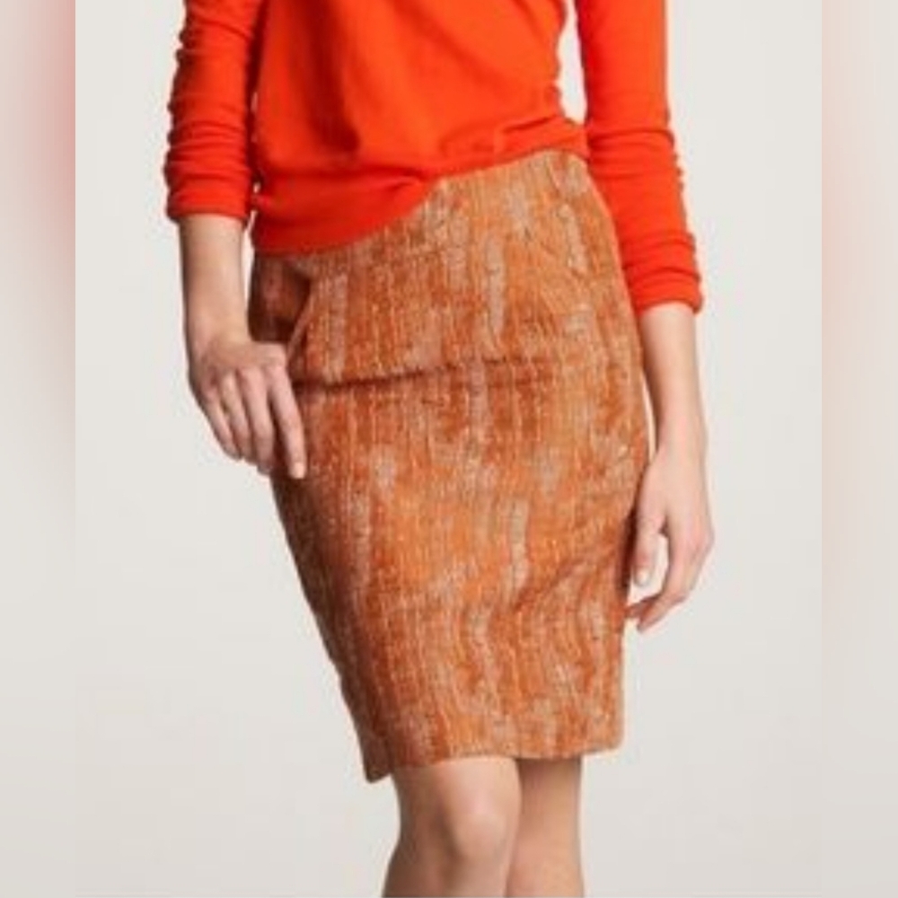 J. Crew orange soft tweed mini skirt women's size 4  - As Seen On 90210 Reboot